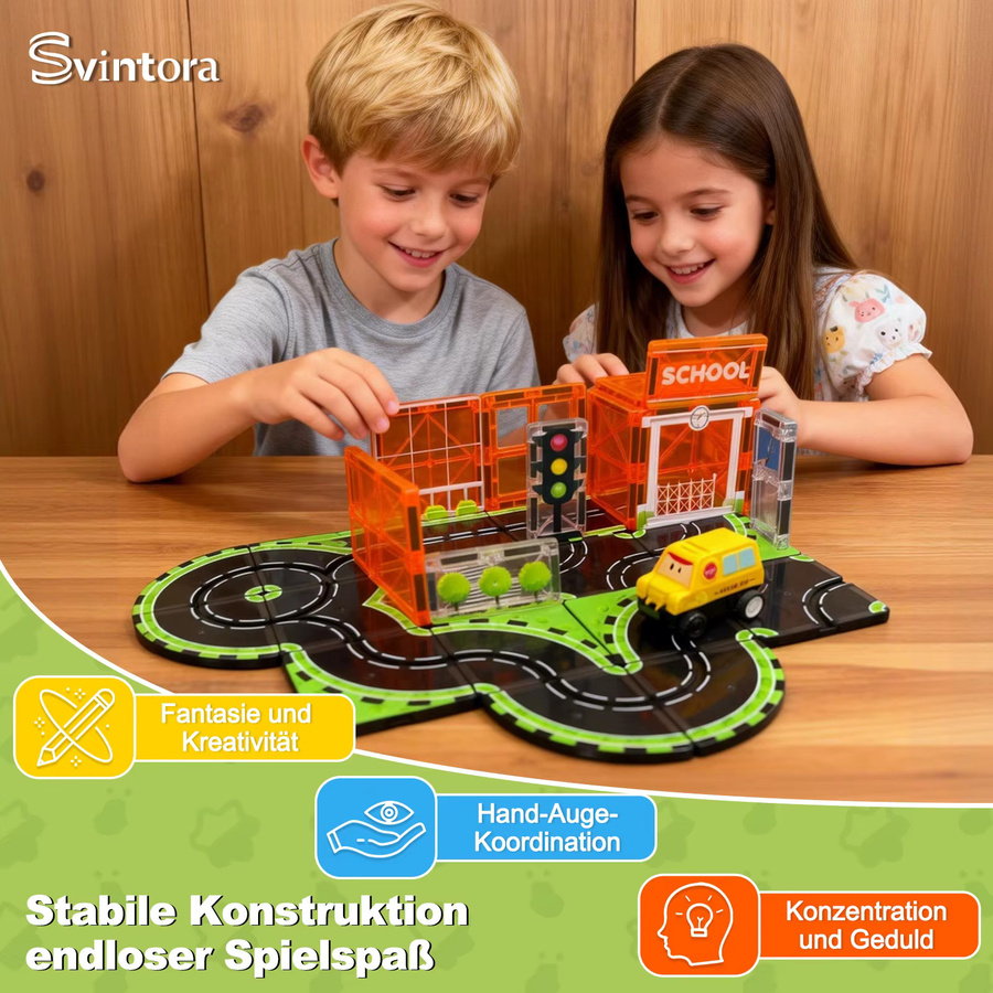 Svintora Magnetische Fliesen, Magnetisches Bauspielzeug, ab 3 Jahre - Bild 4