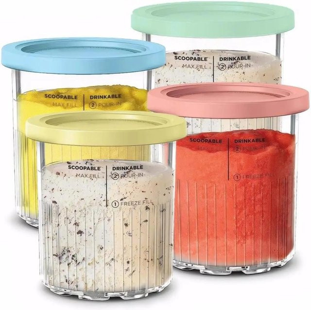 Ninja Creami Deluxe Ersatz-Becher-Set mit Deckeln in Beige - Bild 1