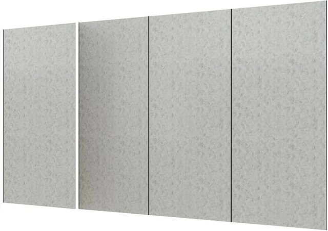 Duschparadies Duschrückwand Wandverkleidung aus Aluverbundplatte in Zementgrau, 4 Stück, B: 370 cm, H: 210 cm, Dicke: 3 mm - Bild 1