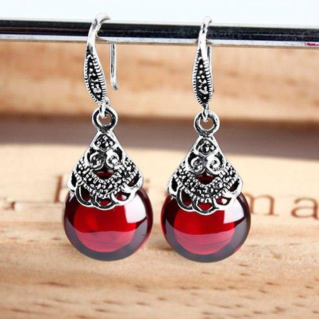 POMOiii Ohrringe, 925 Silber, Granat, Rubin, Damen - Bild 1