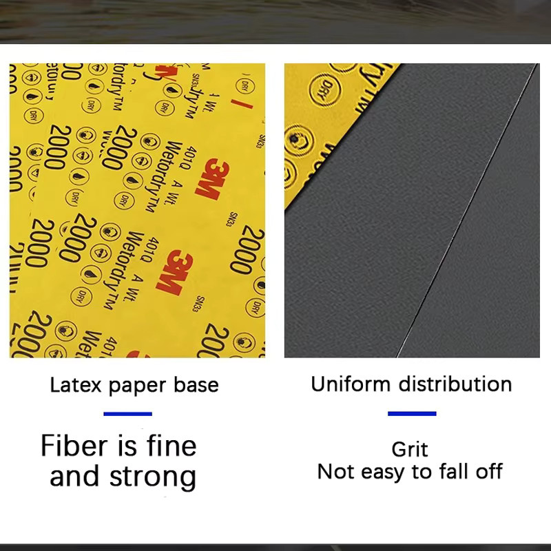 3M Schleifpapier für Nass- und Trockenbearbeitung mit 1500-2000 Mesh für Holz und Schmuck, Gelb - Bild 4