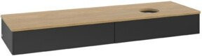 V&B Waschtischunterschrank Antao ohne Frontstruktur in Eiche Honig Braun lackiert B: 160 cm, T: 50 cm - Bild 1