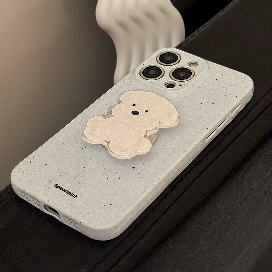 MUQGEW Handyhülle mit Cartoon Welpen Design für iPhone 17 16 15 14 13 12 11 Pro Max XR XS X 7 8 Plus Stoßfestes Soft Cover mit Telefonhalter - Bild 4
