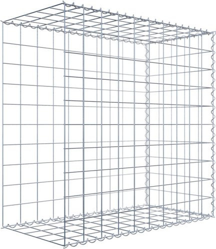Gabiona Anbaukorb Typ 2 aus Stahl in Silbergrau, B/T/H: 100 x 100 x 50 cm - Bild 1