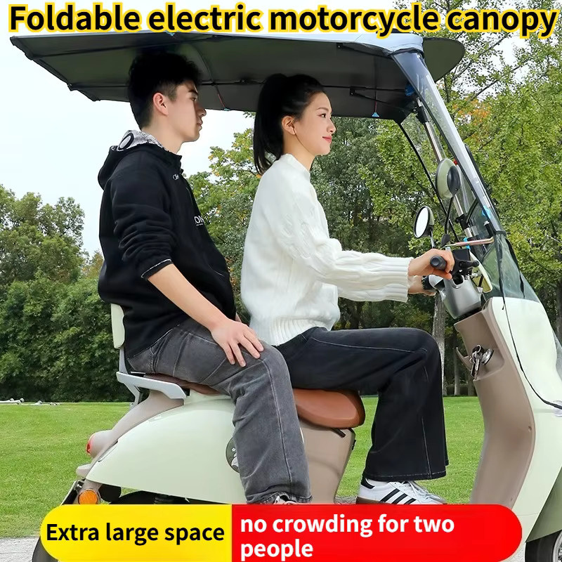 Elektroroller-Überdachung mit Sonnen- und Regenschutz in Blau, ausziehbare E-Bike-Überdachung und abnehmbare Motorradabdeckung - Bild 2