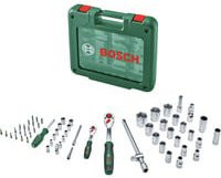 Bosch Ratschen-Set 60-teilig mit 1/4" und 1/2" Steckschlüsseln in Grün - Bild 1