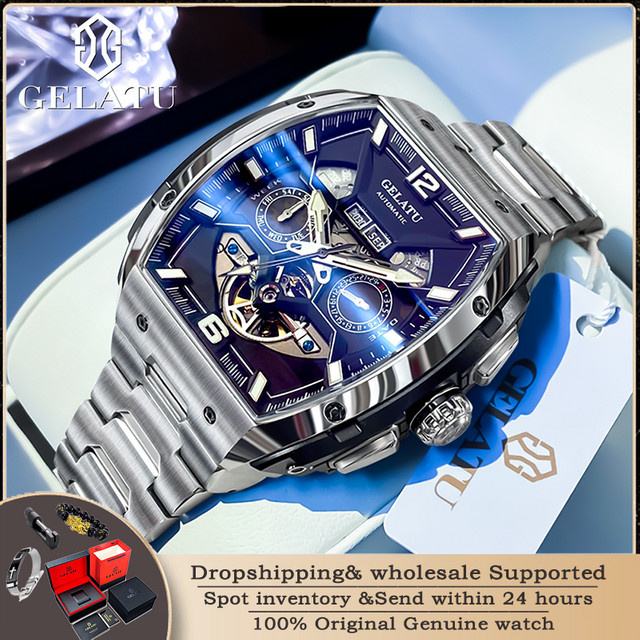 GELATU Armbanduhr Automatik, Edelstahl, Bicolor, Herren - Bild 1