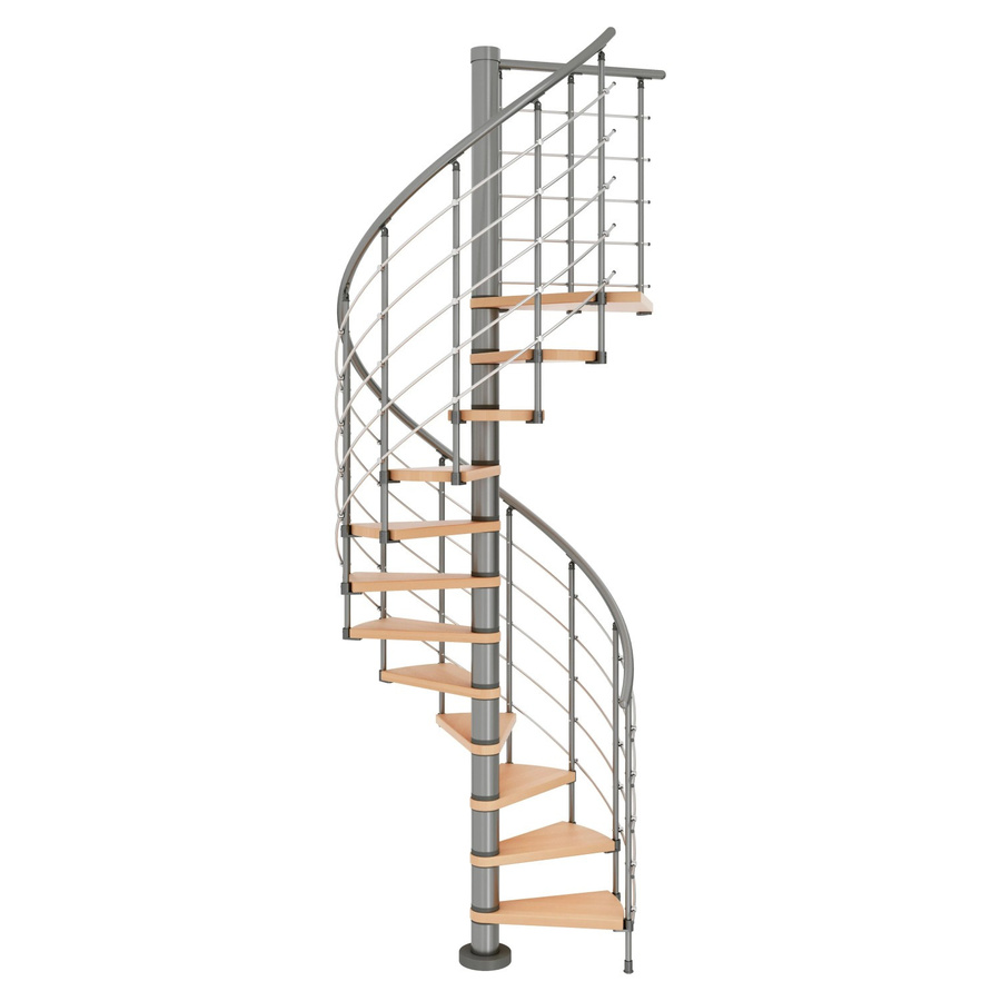 Dolle Spindeltreppe Oslo aus Buche in Grau mit 11 Stufen, Durchmesser: 140 cm, maximale Raumhöhe: 276 cm - Bild 1