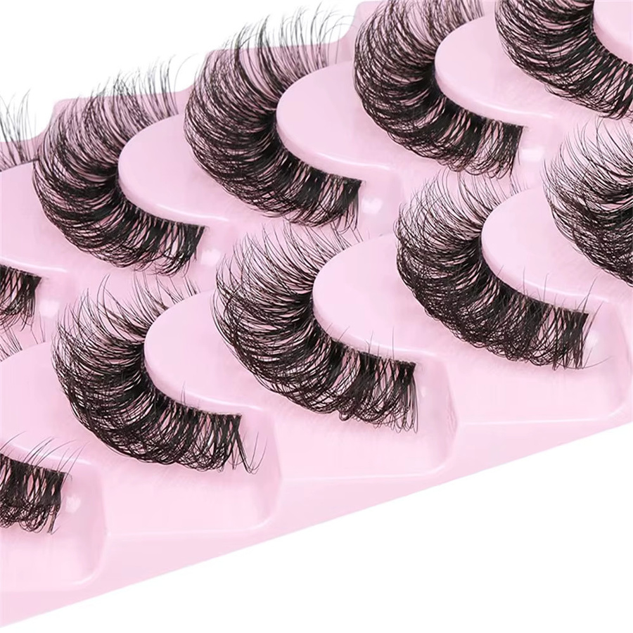 Falsche Wimpern 6D Wispy Faux Nerz Cat Eye Effekt, Black, 10 Paar - Bild 2