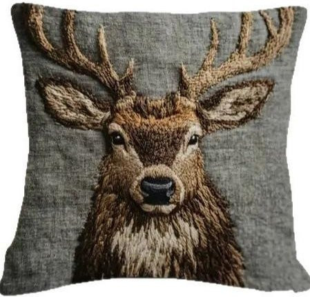 JMG Clothing Retro Kissenbezug mit Wildtier-Motiv in Grau, B/B: 45 x 45 cm - Bild 1