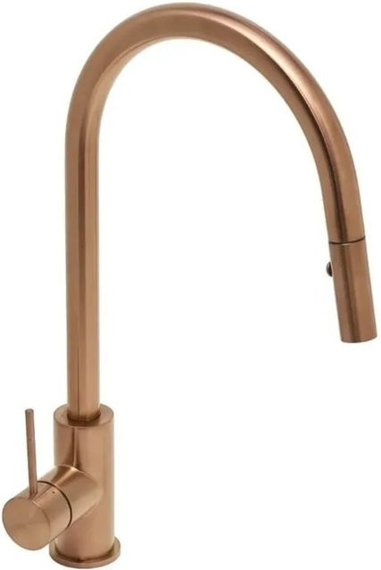 Swiss Aqua Technologies Küchenarmatur aus Edelstahl mit herausziehbarer Brause in Rosegold gebürstet - Bild 1