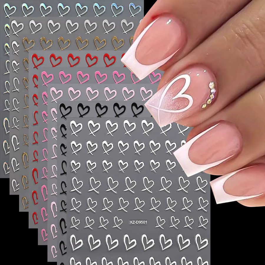 MAFANAILS Nagelaufkleber 3D Herz, Glänzend, 8 Stück - Bild 2