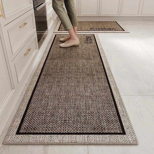 Karpetti Läuferteppich in Braun, minimalistischer Teppich aus Polyester für Küche und Wohnbereich, B/T: 80 x 120 cm - Bild 1