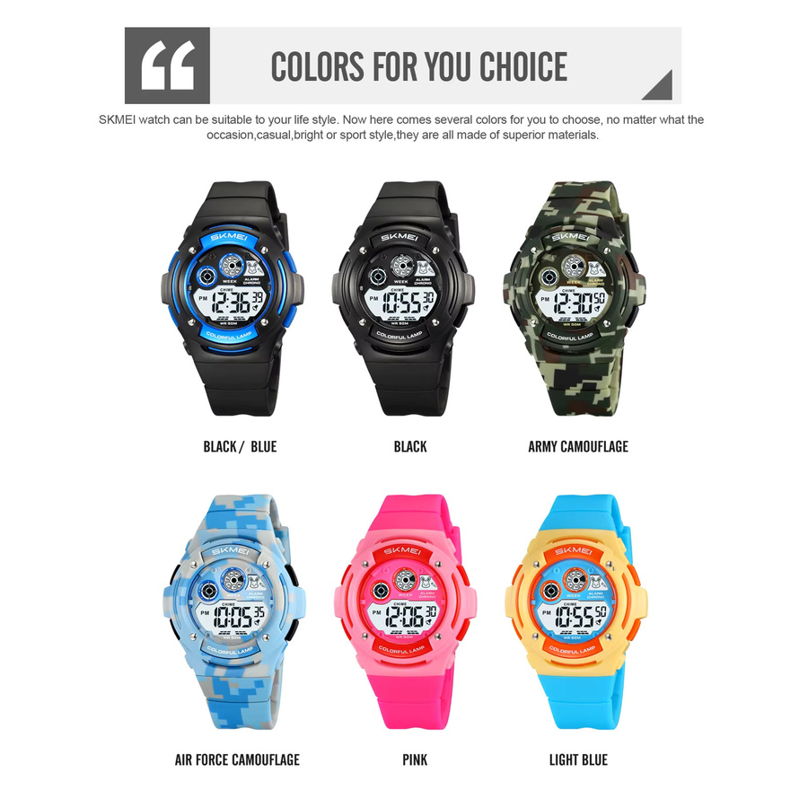 SKMEI Digitaluhr, Kunststoff, Kinder, 5 ATM, Alarm, Chronograph - Bild 6