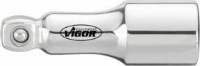 VIGOR Schwenkbare Verlängerung 1/4 Zoll mit 6,3 mm Außenvierkant und Innenvierkant, Farbe: Silber, Gesamtlänge: 36 mm - Bild 1