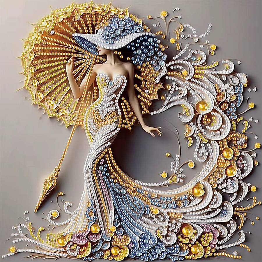 5D-Diamant-Malerei-Set mit Mädchen-Motiv, Multicolour, B/H: 30 x 30 cm - Bild 4