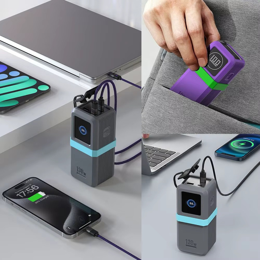UGREEN Silikonhülle für Nexode Power Bank 20000 mAh 130 W in Schwarz, stoßfeste Schutzhülle und Tragetasche - Bild 3