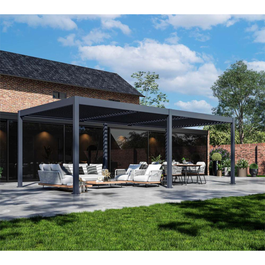 Paragon Outdoor Pergola Grand Tuscan 1224 mit Lamellendach in Anthrazit B/T/H: 369 x 721 x 265 cm - Bild 2