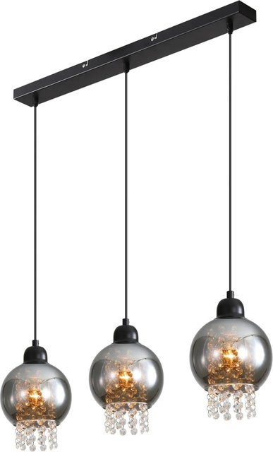 NETTLIFE Pendelleuchte aus schwarzem Kristall und Glas, moderne Hängelampe für Wohnzimmer, Esszimmer oder Schlafzimmer, E27, Höhe anpassbar - Bild 1