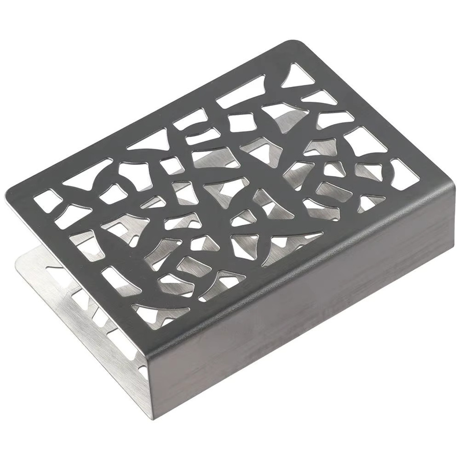 Kreativer Serviettenhalter aus Edelstahl in Silber, Gold oder Schwarz, B/T/H: 12 x 8,5 x 3,2 cm - Bild 2