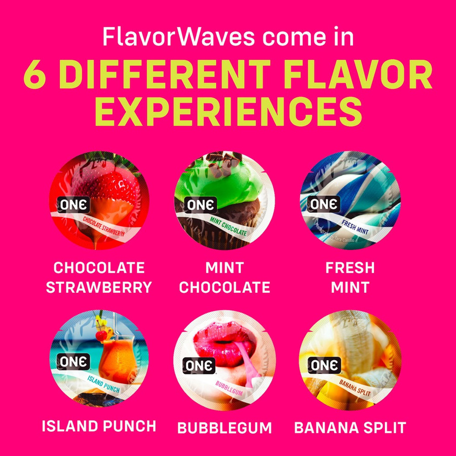 ONE Flavor Waves Kondome, 6 Geschmacksrichtungen, Unisex - Bild 1