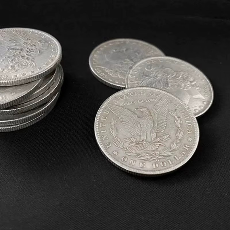 Enjoyer Kupfernickel Morgan-Münzen, 3-teiliges Set, Magie-Zubehör - Bild 3