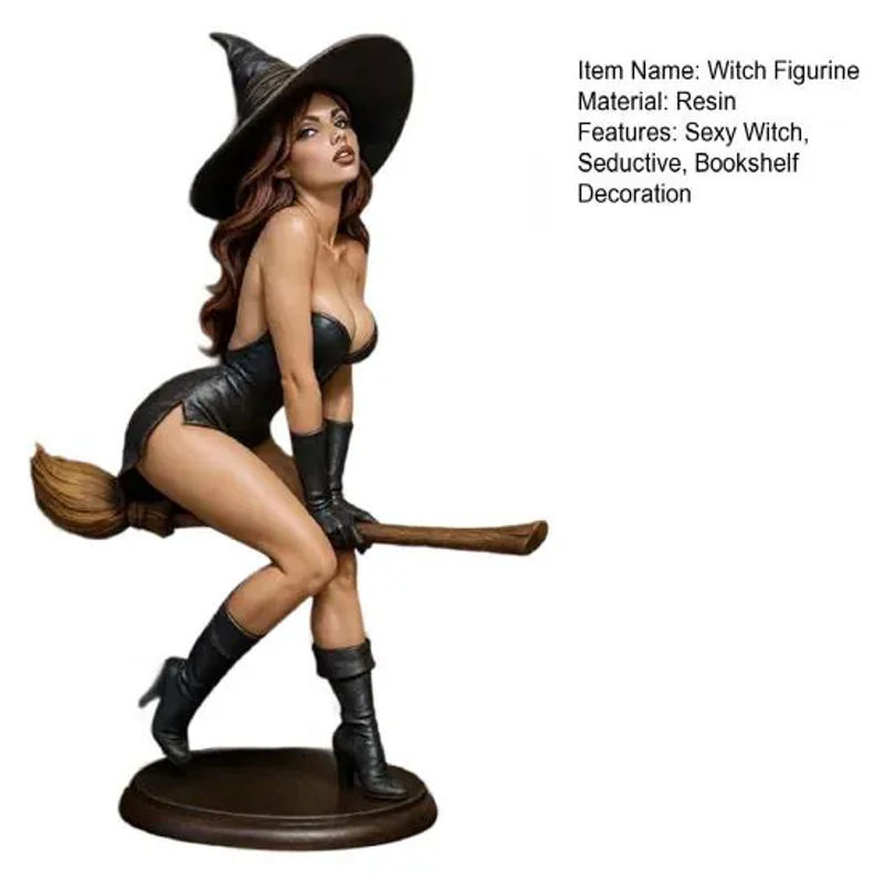 Hello Garden Gothic Hexe Figur aus Kunstharz, handbemalt, Schwarz, Höhe: 15 cm - Bild 10