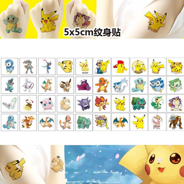 Potdemiel Pokemon Tattoo Aufkleber Pikachu, 20-teiliges Set - Bild 1