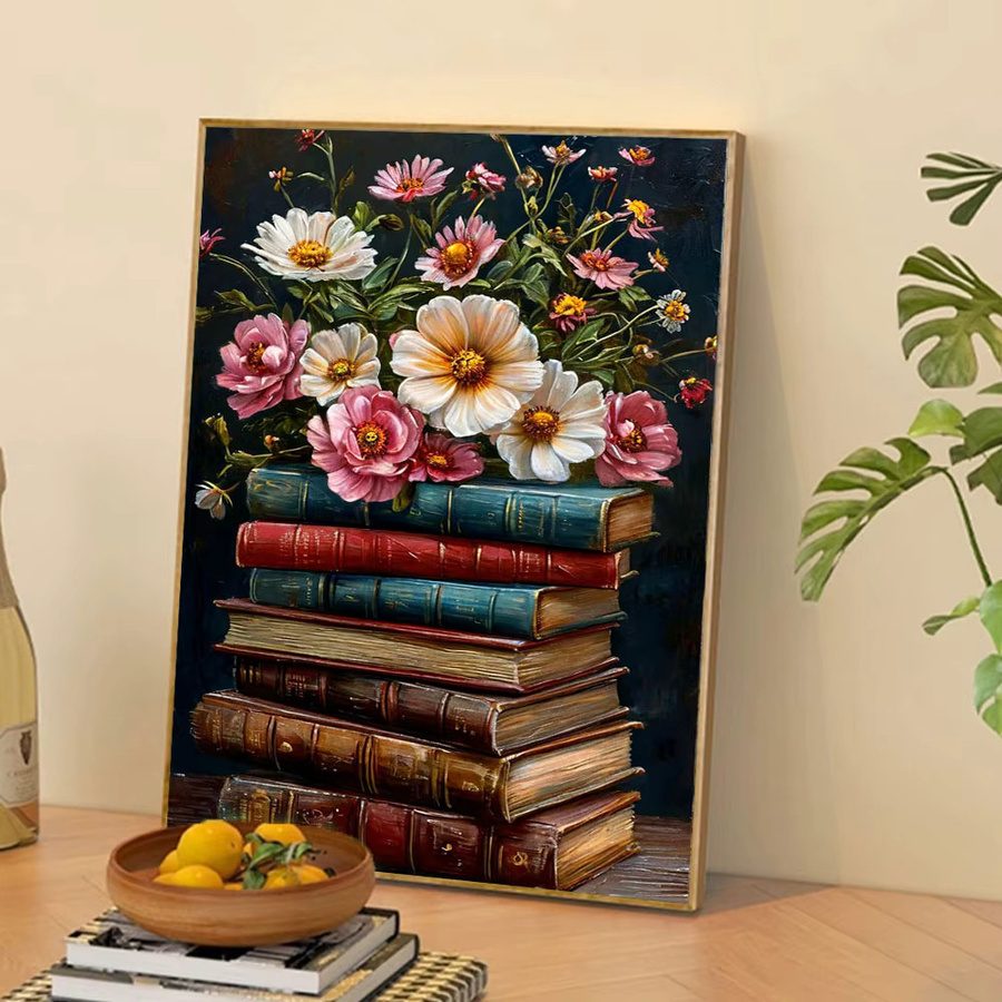 Huacan Diamantmalerei Gänseblümchen-Bücher Mosaik-Set mit Blumen-Motiv in Multicolour, B/H/T: 20 x 30 x 20 cm - Bild 3