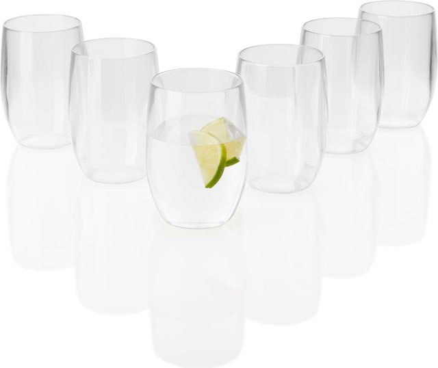 ERNESTO Gläserset aus Kunststoff, 6er-Set Wassergläser, transparent - Bild 1