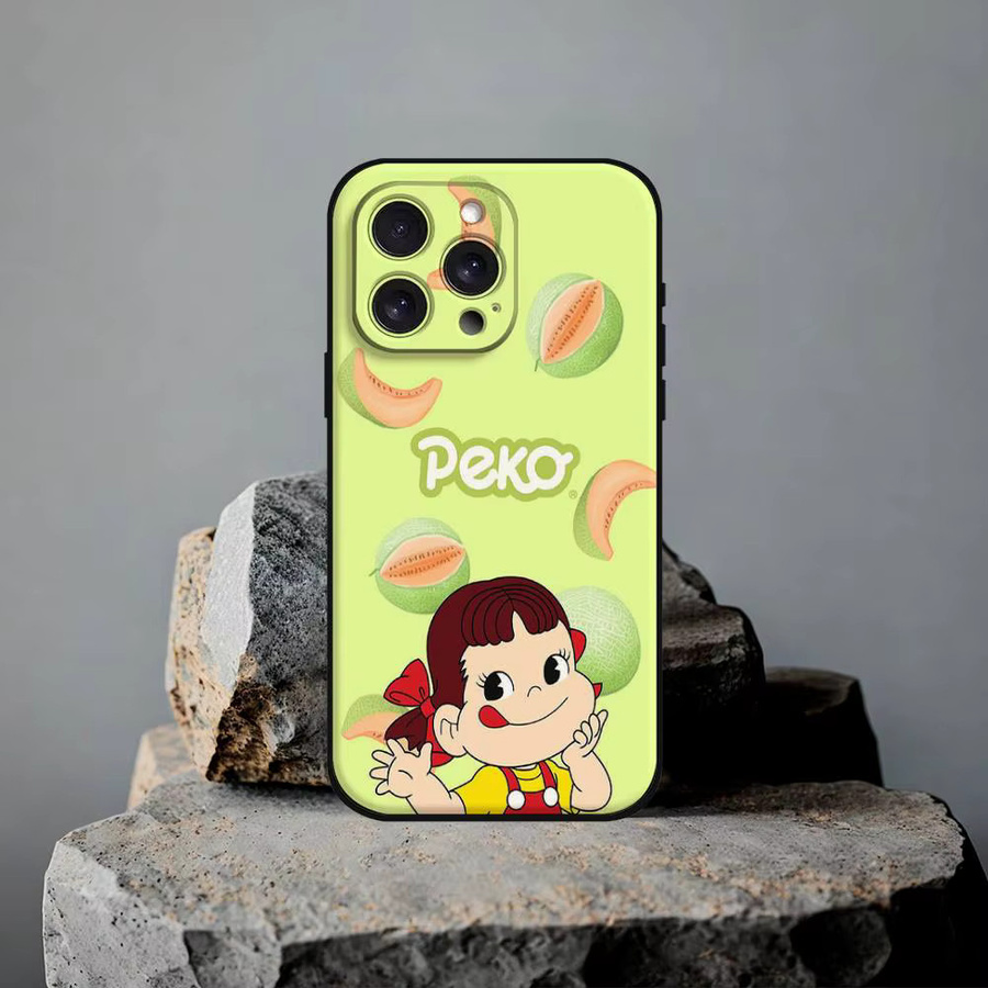 F-Fujiya Milky Peko-Chan Handyhülle aus schwarzem Silikon für Apple iPhone 17 16 15 14 13 12 11 Pro Max Mini X Xs XR - Bild 4
