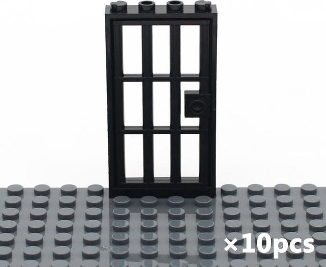 Enlighten Gefängnis Tür 1x4x6 Gefängnistor mit Gitter Konstruktionsbausteine - Bild 1