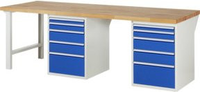 Rau Werkbank 7511A8 in Braun mit 10 Schubladen, B: 250 cm, T: 90 cm, H: 84 cm - Bild 1