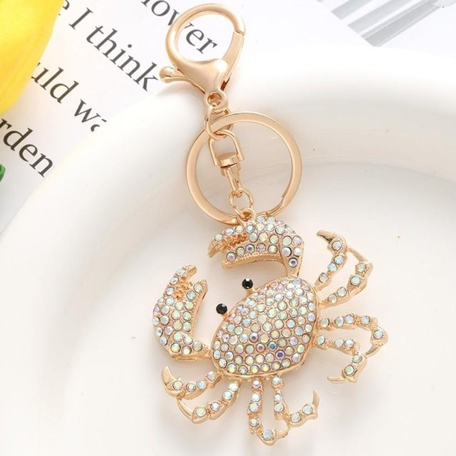 Qinaquan2 Schlüsselanhänger Krebs, Strass, Kristall, Unisex - Bild 1
