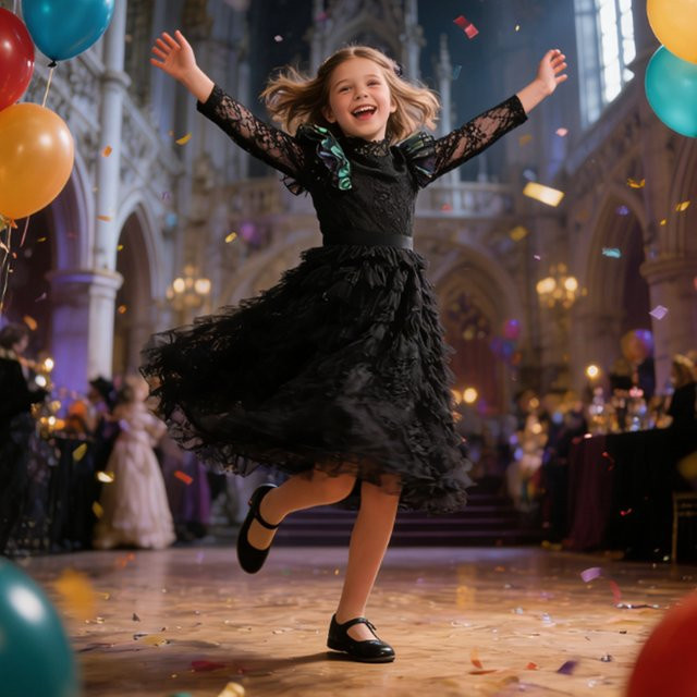 keaiyouhuo Hexenkostüm Prinzessin, Kleid mit Umhang, Schwarz - Bild 1