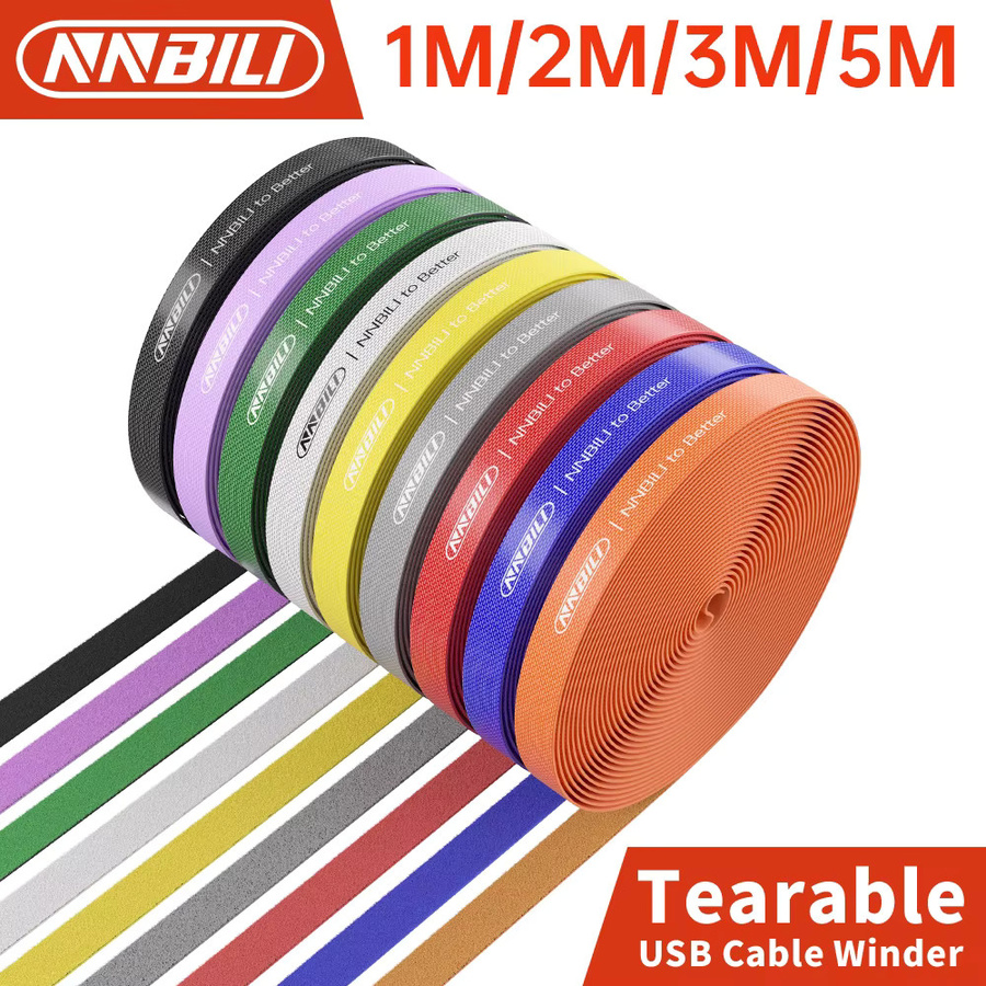 NNBILI Klettverschluss-Kabel-Organizer in Weiß für USB-C und HDMI Kabelmanagement - Bild 2