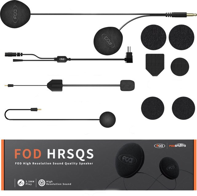 Fod Sports FX7 Mesh Motorrad Intercom Zubehör: Lautsprecher und Kopfhörer mit Mikrofon in Schwarz - Bild 1