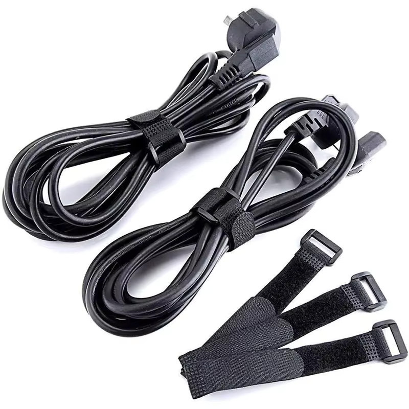 Wiederverwendbare Klettband Kabelbinder aus Nylon für dein Kabelmanagement in Schwarz und Grün - Bild 5