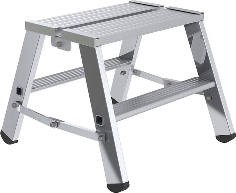 Günzburger Steigtechnik MUNK 50094 Aluminium Doppel-Klapptritt in Silber mit einer maximalen Arbeitshöhe von 2,46 m - Bild 2