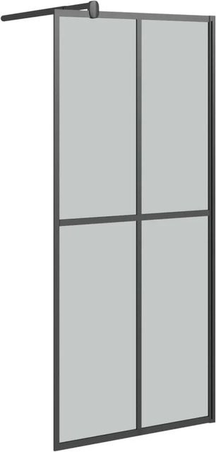 vidaXL Walk-In Duschwand aus Sicherheitsglas in Dunkelgrau, B: 90 cm, H: 195 cm - Bild 1