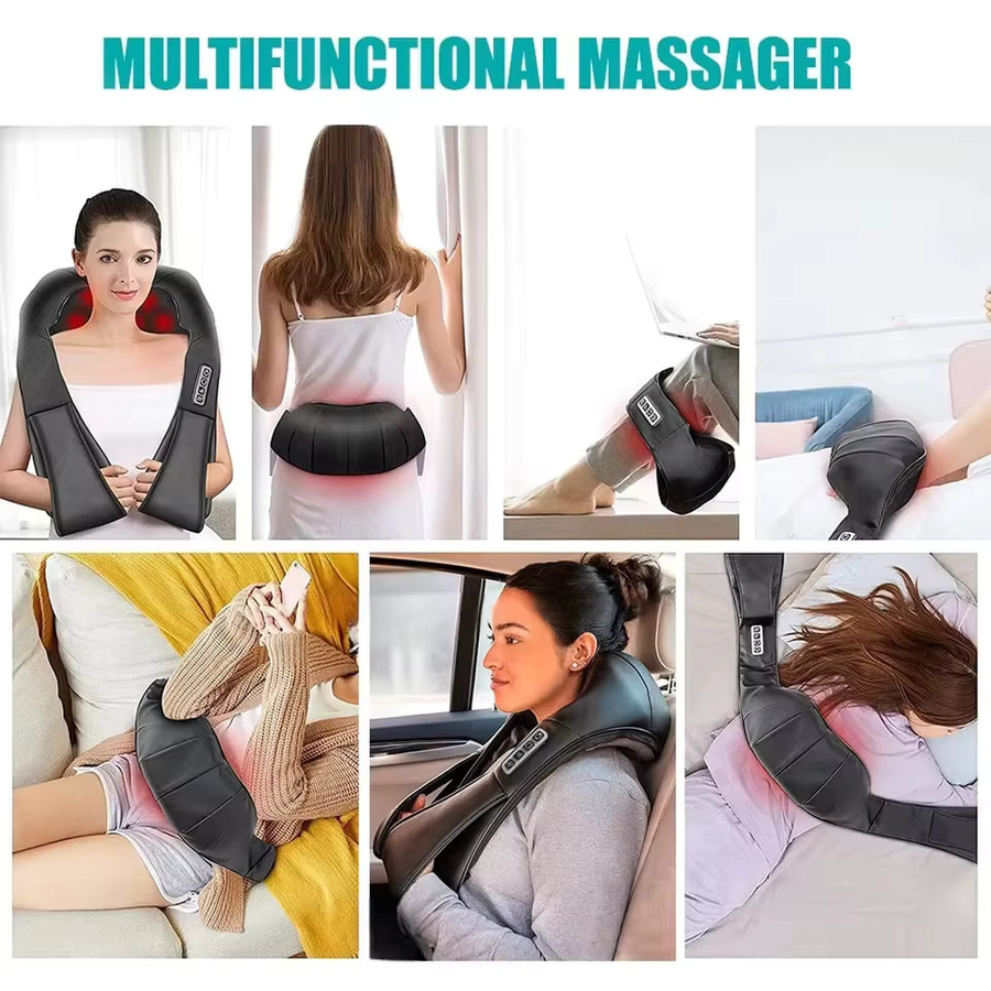 Avehrit Shiatsu-Massagekissen mit Wärmefunktion in Schwarz für Nacken, Schultern, Rücken und Beine - Bild 4