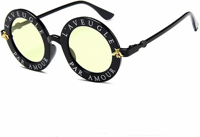 Yiran bag Sonnenbrille, rund, Vollrand, Kunststoff, schwarz, Damen - Bild 1
