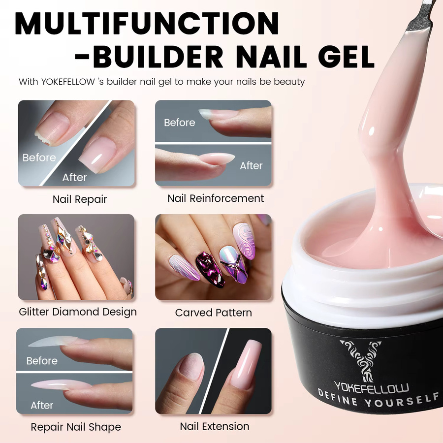 YOKEFELLOW Builder Nagelgel, Jelly, Nude Pink, 15g - Bild 5