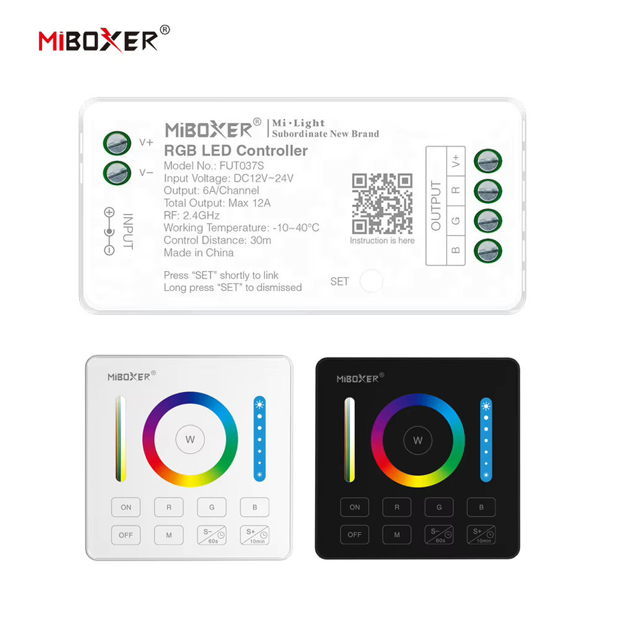MiBoxer FUT037S+B0/B3/B4 LED-Controller für COB und LED-Streifen, 2,4GHz RF Wireless RGB, 16 Millionen Farben, DC12-24V, 6A/Ch - Bild 2