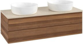 V&B Waschtischunterschrank Antao mit Beleuchtung ohne Frontstruktur, Farbe Walnut, B/T/H: 120 x 50 x 50 cm - Bild 1