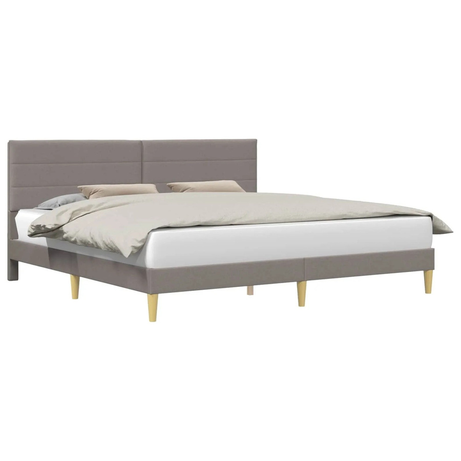 vidaXL Bettrahmen mit Kopfteil in Taupe und Grau aus Stoff, B/T/H: 180 x 200 x 184 cm - Bild 2