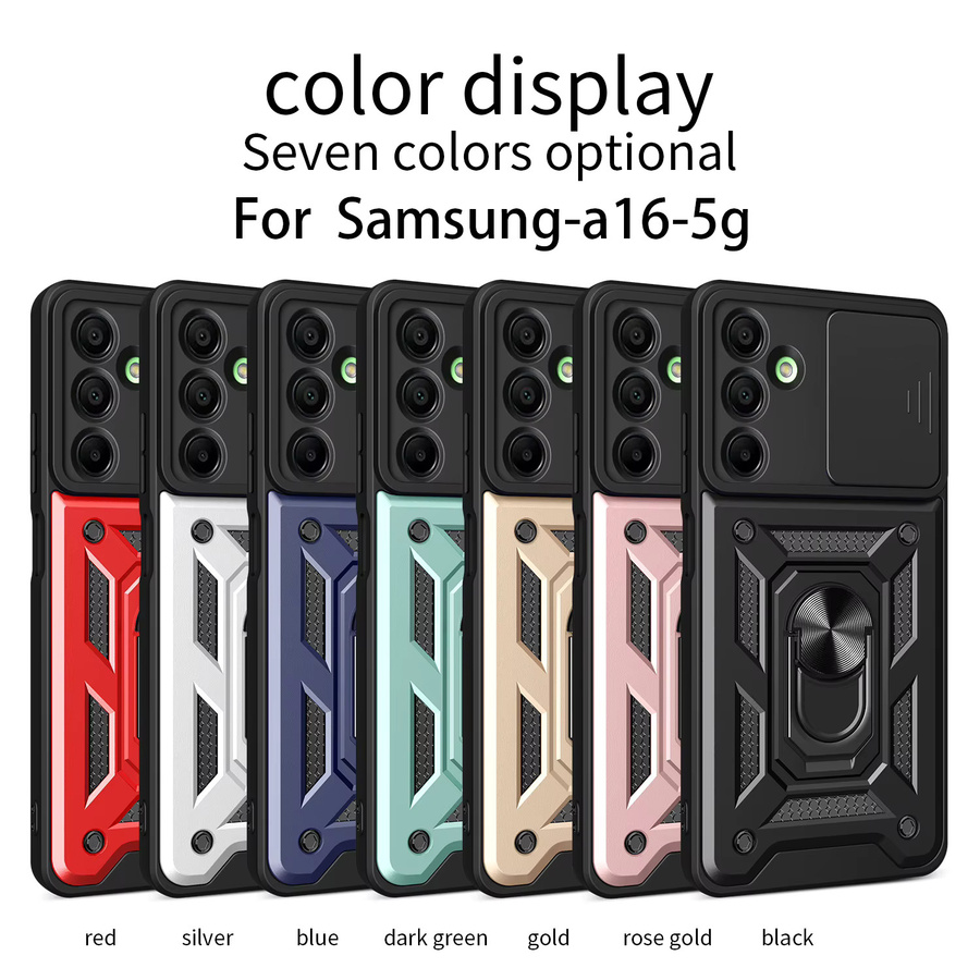Stoßfeste Samsung Galaxy A16 5G Schutzhülle mit magnetischem Ring-Ständer in Schwarz oder Grün - Bild 6