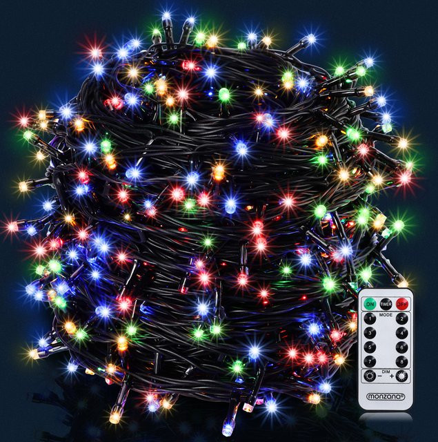 Monzana LED Weihnachts-Lichterkette RGB Mehrfarbig mit Fernbedienung, Timer und Dimmfunktion, 20 m Länge, IP44 wetterfest für Innen- und Außenbereich - Bild 1