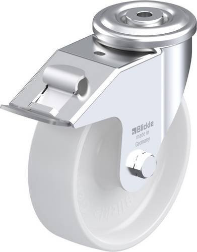 Blickle Lenkrolle LER-PO 160R-FI mit Feststeller, weiß, Rad-Durchmesser: 16 cm, Tragfähigkeit: 300 kg - Bild 1