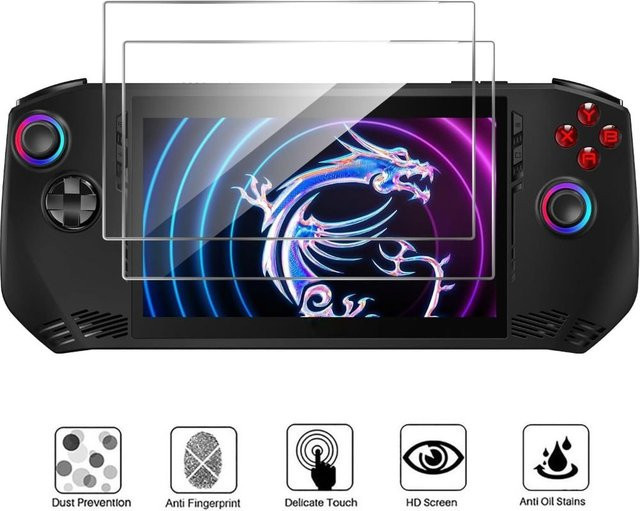 2 Stück Arc Edge HD Displayschutzfolie aus gehärtetem Glas für MSI Claw A1M 7 Zoll, transparent - Bild 1